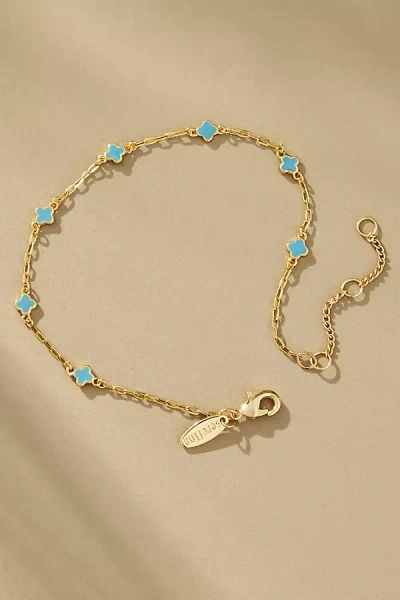 By Anthropologie Clover Chain Wrap Bracelet In Blue