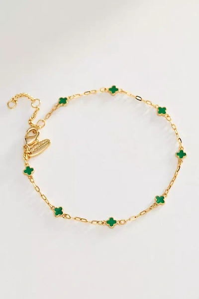 By Anthropologie Clover Chain Wrap Bracelet In Gold