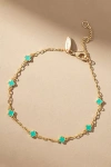 By Anthropologie Clover Chain Wrap Bracelet In Green