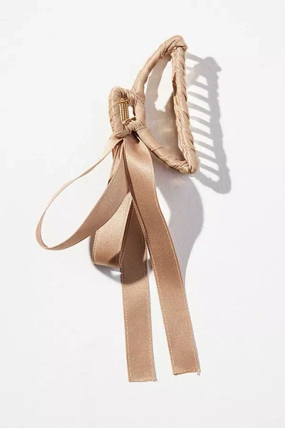 By Anthropologie Clubhouse Bow Hair Claw Clip In Beige