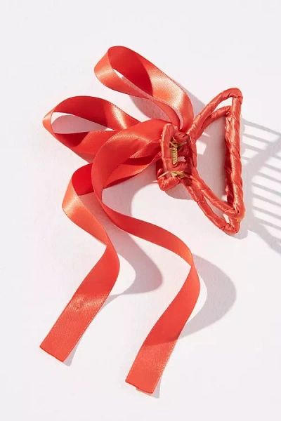 By Anthropologie Clubhouse Bow Hair Claw Clip In Orange
