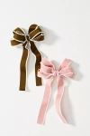 By Anthropologie Clubhouse Trimmed Bows, Set Of 2 In Pink