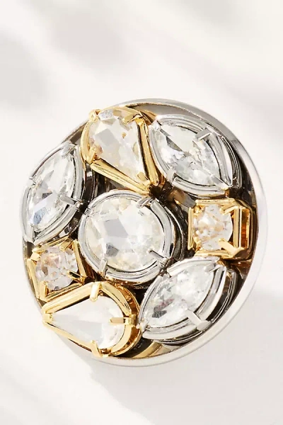 By Anthropologie Clustered Crystal Brooch In Gold