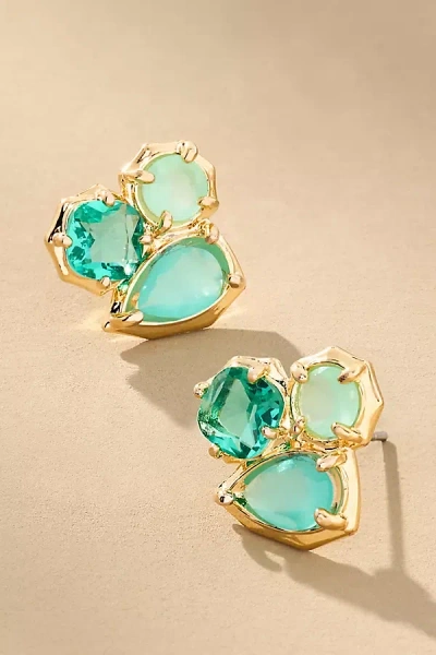 By Anthropologie Clustered Stone Post Earrings In Blue