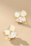 By Anthropologie Clustered Stone Post Earrings In Clear
