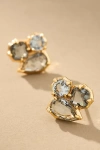 By Anthropologie Clustered Stone Post Earrings In Grey