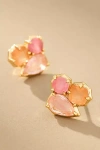 By Anthropologie Clustered Stone Post Earrings In Pink