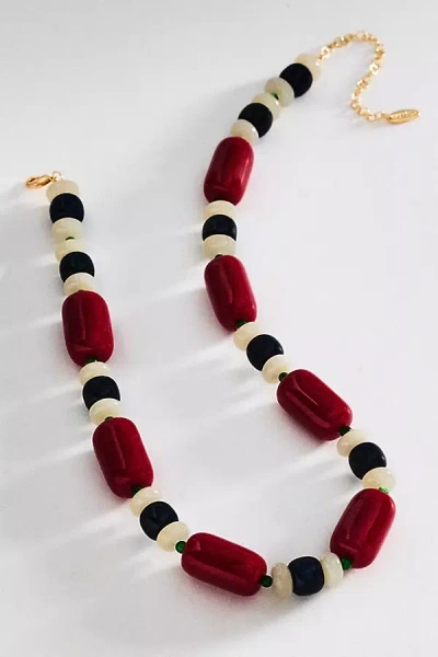 By Anthropologie Coastal Beaded Necklace In Brown