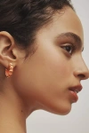 By Anthropologie Coastal Post Earrings, Set Of 2 In Orange