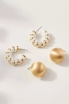By Anthropologie Coastal Post Earrings, Set Of 2 In Gold