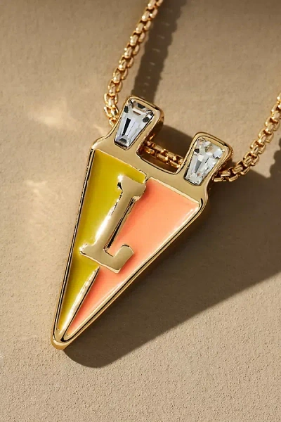 By Anthropologie Collegiate Flag Monogram Charm Necklace
