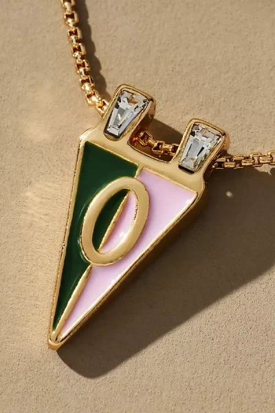 By Anthropologie Collegiate Flag Monogram Charm Necklace