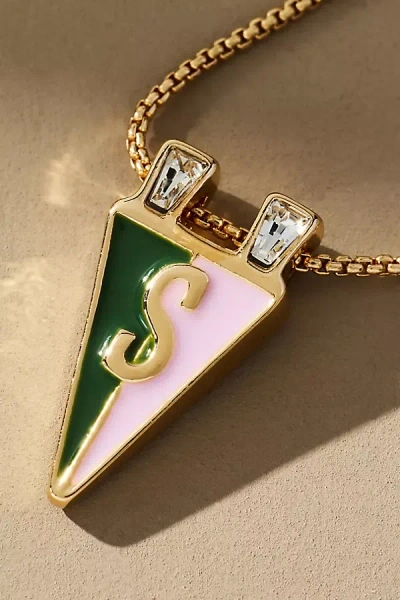 By Anthropologie Collegiate Flag Monogram Charm Necklace