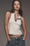 By Anthropologie Colorblock Snap-front Tank Top