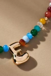 By Anthropologie Colorful Beaded Bubble Letter Monogram Necklace In Alphabet