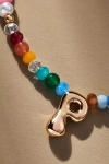 By Anthropologie Colorful Beaded Bubble Letter Monogram Necklace In Alphabet
