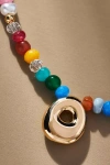 By Anthropologie Colorful Beaded Bubble Letter Monogram Necklace In Alphabet