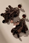 By Anthropologie Colorful Beaded Sequin Fringe Earrings In Brown