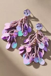 By Anthropologie Colorful Beaded Sequin Fringe Earrings In Purple