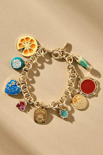 By Anthropologie Colorful Chunky Charm Bracelet