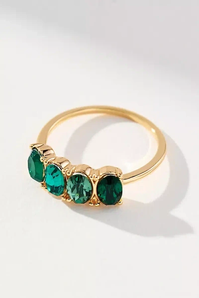 By Anthropologie Colorful Crystal Ring In Green