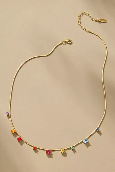 By Anthropologie Colorful Crystal Short Necklace