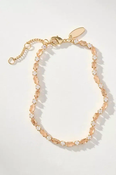 By Anthropologie Colorful Crystal Tennis Bracelet In Gold
