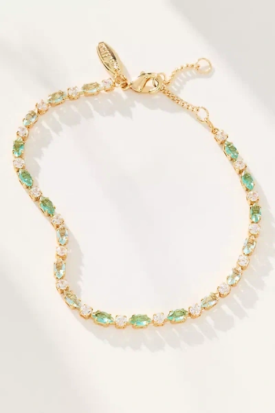 By Anthropologie Colorful Crystal Tennis Bracelet In Gold