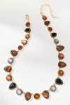 By Anthropologie Colorful Enamel Gem Necklace In Brown