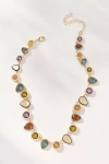By Anthropologie Colorful Enamel Gem Necklace In Green