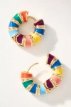 By Anthropologie Colorful Huggie Hoop Earrings In Multicolor