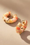 By Anthropologie Colorful Huggie Hoop Earrings In Orange
