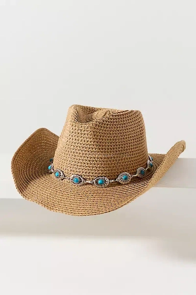 By Anthropologie Concho-trim Cowboy Hat In Brown