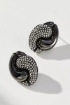 By Anthropologie Contrast Curved Teardrop Post Earrings In Black