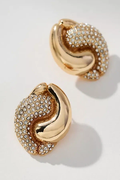 By Anthropologie Contrast Curved Teardrop Post Earrings In Gold