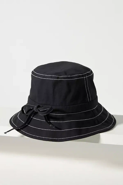 By Anthropologie Contrast Tie Bucket Hat In Blue