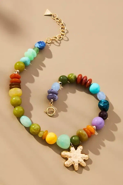 By Anthropologie Cool Mix Camp Beaded Necklace In Multi