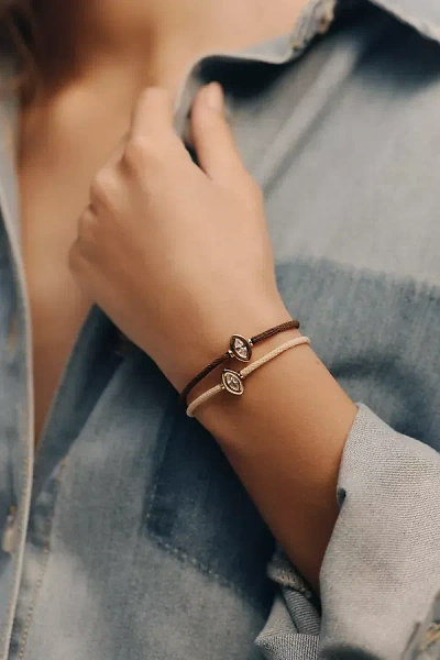 By Anthropologie Corded Bezel Crystal Bracelet In Gold