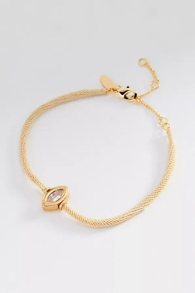 By Anthropologie Corded Bezel Crystal Bracelet In Gold