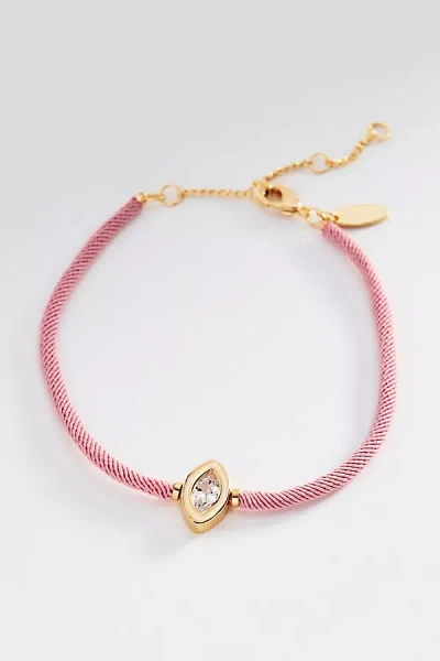 By Anthropologie Corded Bezel Crystal Bracelet In Pink