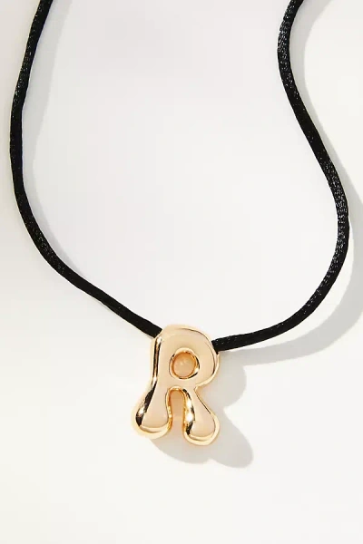 By Anthropologie Corded Bubble Letter Monogram Necklace In Gold
