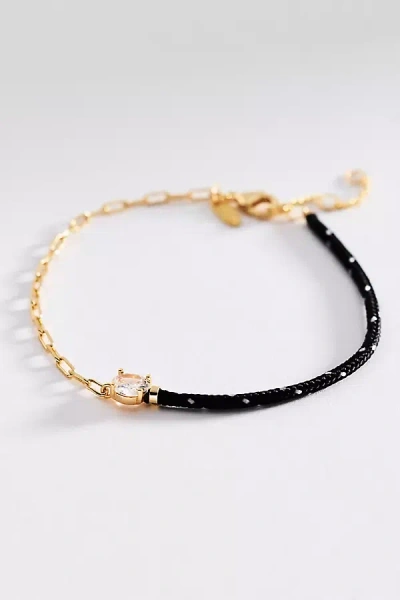 By Anthropologie Corded Chain Link Bracelet In Black