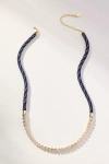By Anthropologie Corded Crystal Necklace In Blue