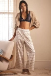 By Anthropologie Cotton Boxer Pyjama Bottoms In Beige