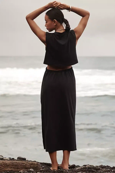 By Anthropologie Cotton Crew-neck T-shirt Dress In Black