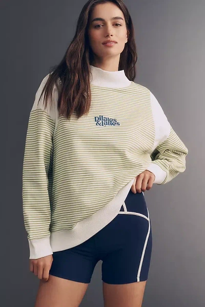 By Anthropologie Cotton Embroidered Mock-neck Sweatshirt In Multi
