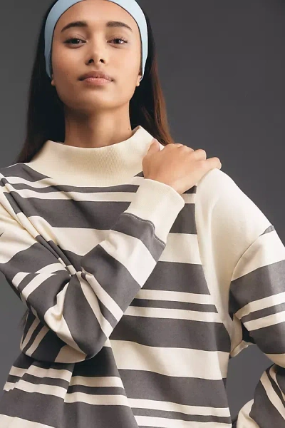 By Anthropologie Cotton Mock-neck Sweatshirt In Multi
