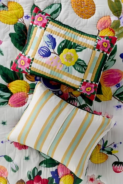 By Anthropologie Cotton Voile Printed Pillow Shams, Set Of 2 In Multi