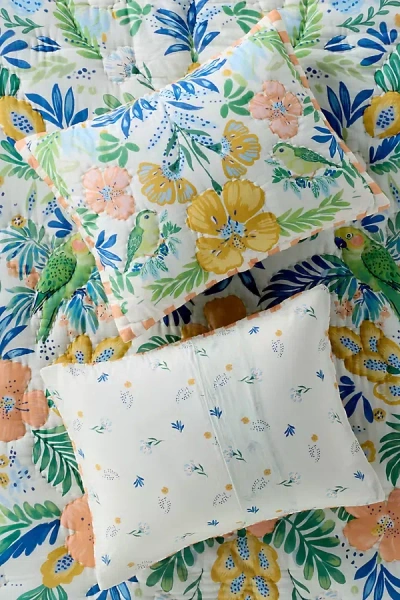 By Anthropologie Cotton Voile Printed Pillow Shams, Set Of 2 In Multi