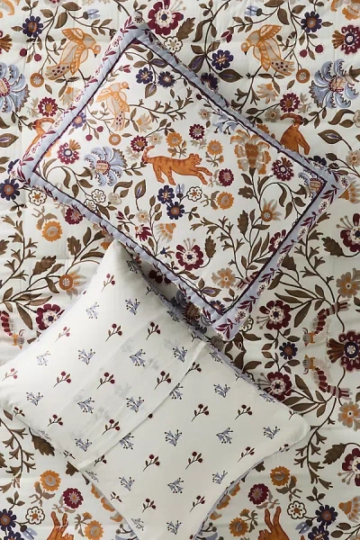 By Anthropologie Cotton Voile Printed Pillow Shams, Set Of 2 In Multi